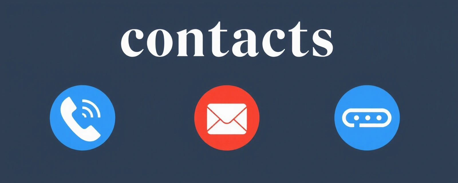 Icône de contact avec téléphone, email et adresse