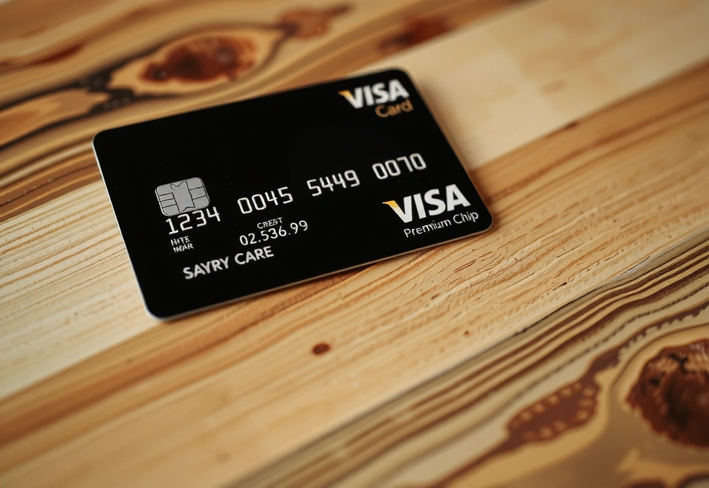 Carte de crédit sécurisée avec puce et éléments de sécurité holographiques