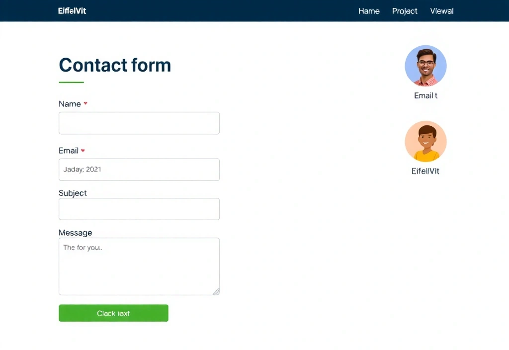 Illustration d'un formulaire de contact professionnel pour Eiffelvit