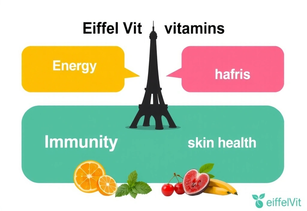Infographie sur les bienfaits des vitamines Eiffelvit