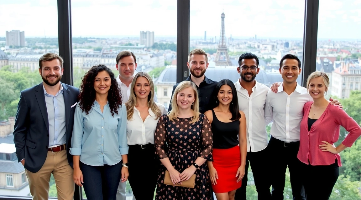 Équipe d'Eiffelvit posant devant leur bureau parisien